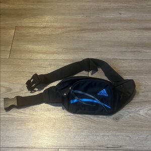 adidas Black and Blue Belt Bag with Logo